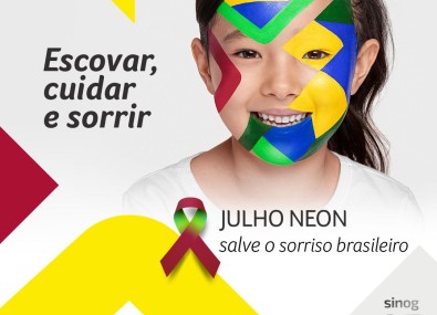 Banner Julho Neon com criança